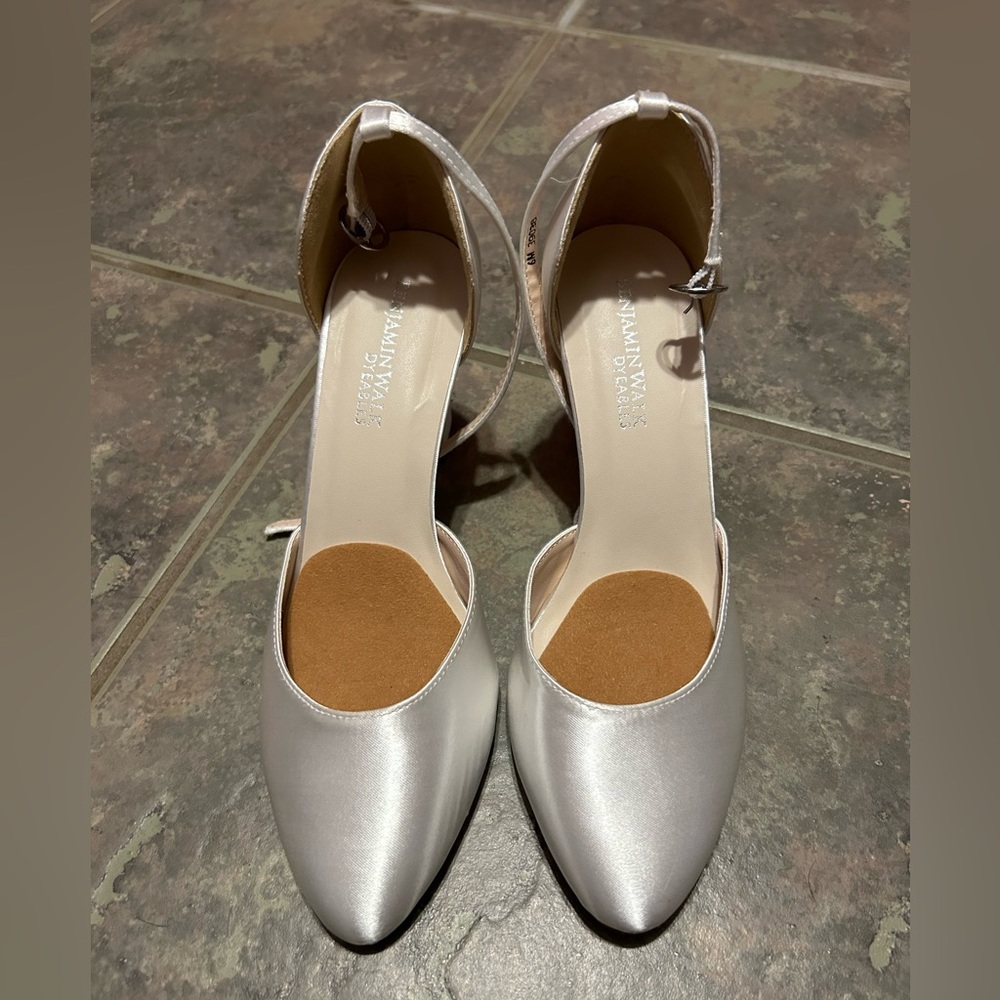 Satin white heels/ wedding shoes